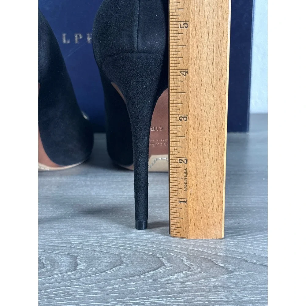 Ralph Lauren Purple Label Black Suede Pointed Toe Pumps Stiletto Heels Italy 41B
